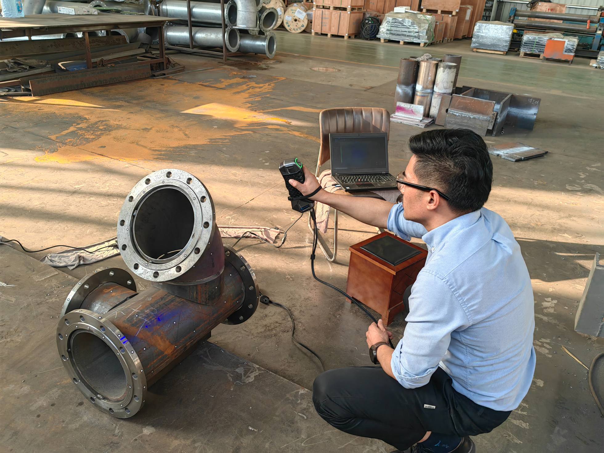 3D scanning inspection of fabricated pipe spool